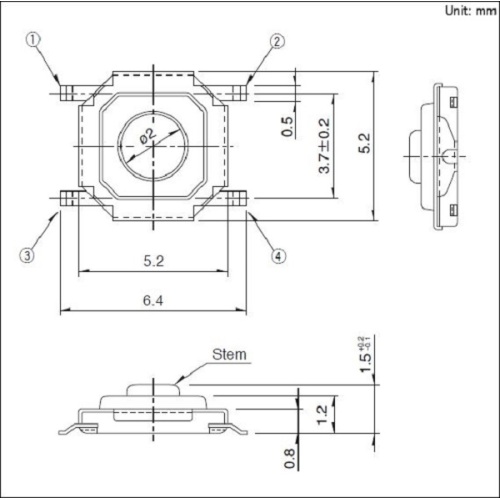 Suis Pelekap Permukaan Nipis Persegi 5.2mm