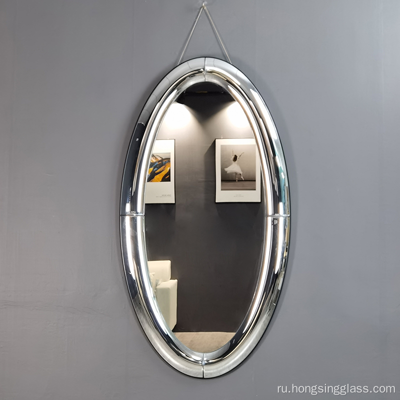 изогнутое зеркальное овальная форма прозрачное висящее зеркало
