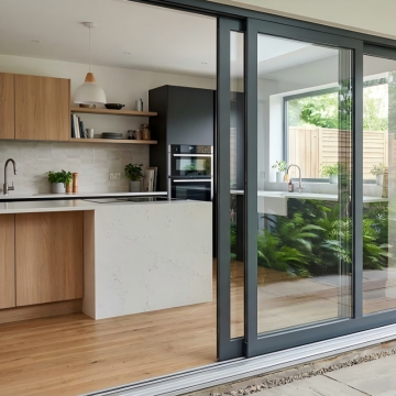 Double Glazed Safety Sliding Door/Aluminum Glass Entry Door