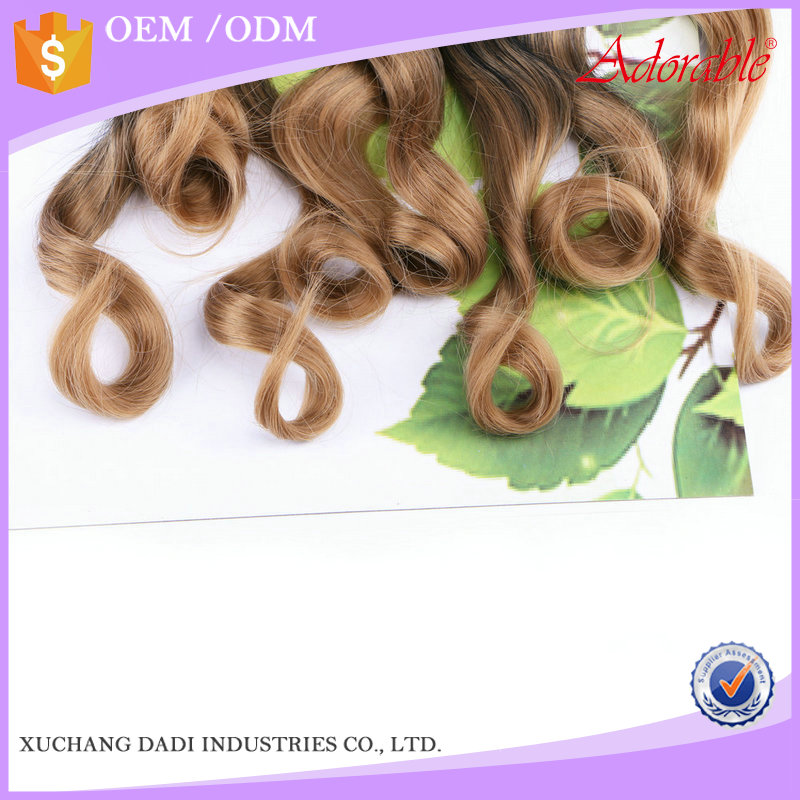 factory price angel curl 8pcs/lot classic heat resistant fiber one pack for one hair,ombre two tone best Synthetic Hair Weave