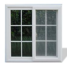 PVC Window with Grid and Center Pivoted Shutter, European/American Style, OEM Orders are Welcome
