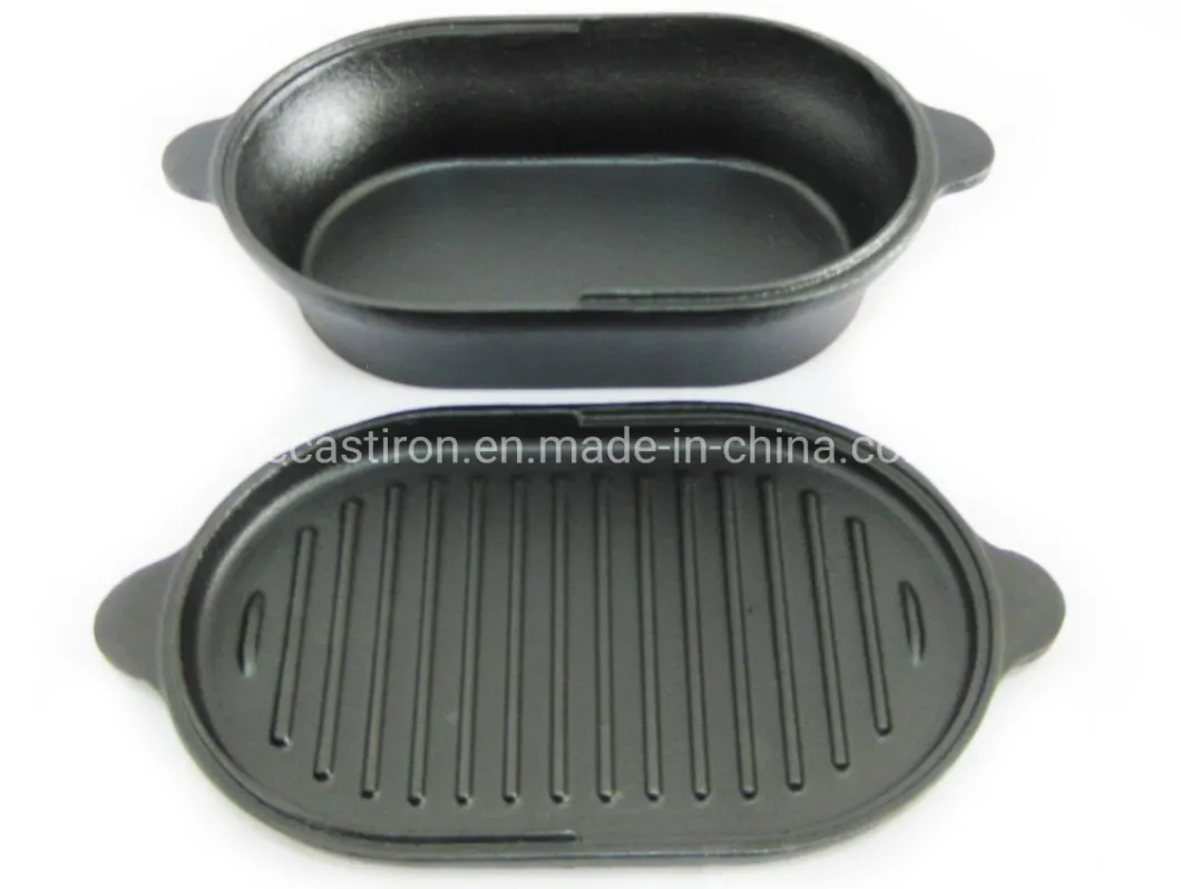 Nonstick Preseasoned Cast Iron Baking Dish with Double Use Cover as Griddle Pan