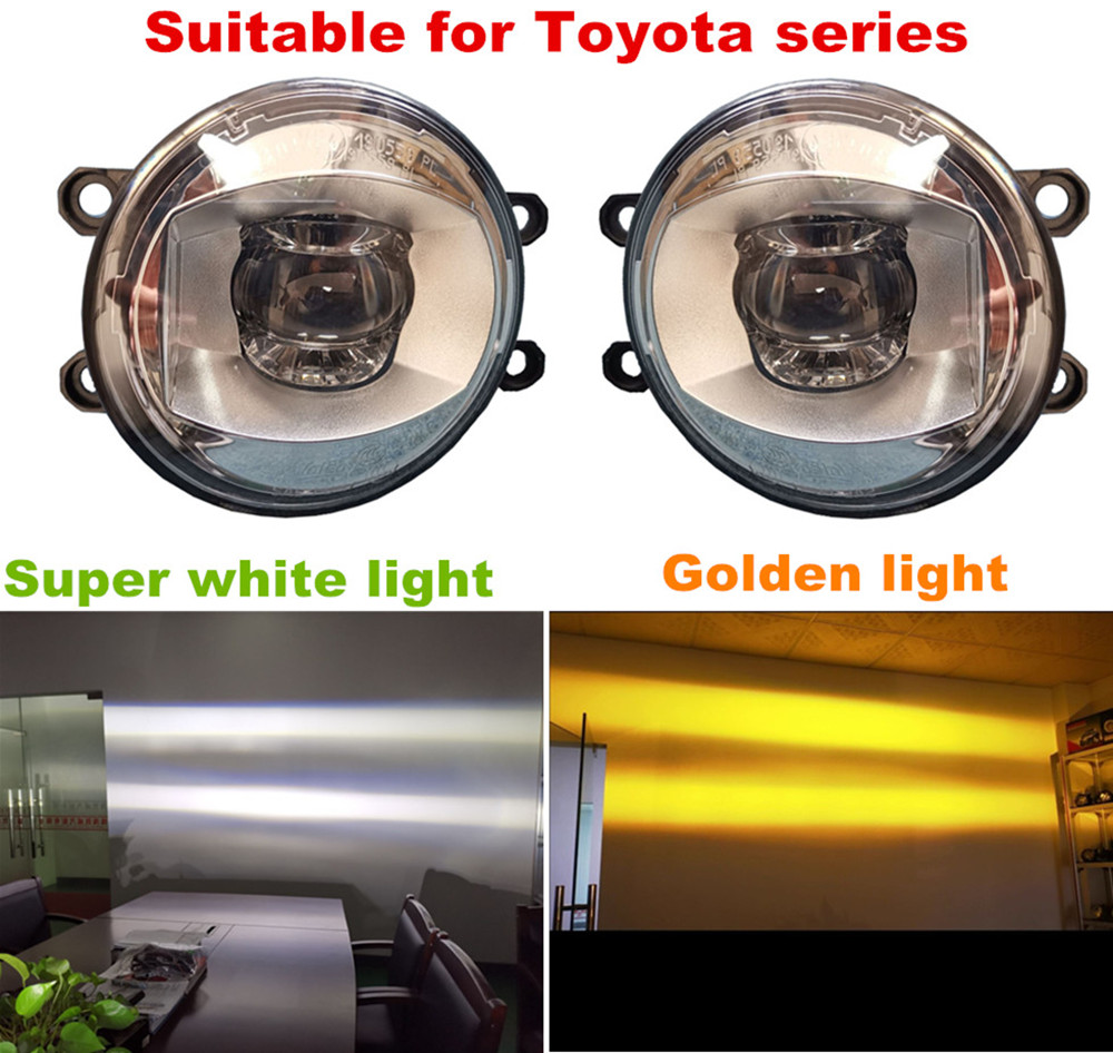 For Toyota Universal Super White light and Golden Yellow Car LED Fog Light