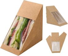 Triangle Kraft Paper Sandwich Box with PET Window