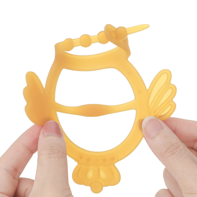 Soft Baby Girl Necklace Teething Toy Wrist Silicone Teether