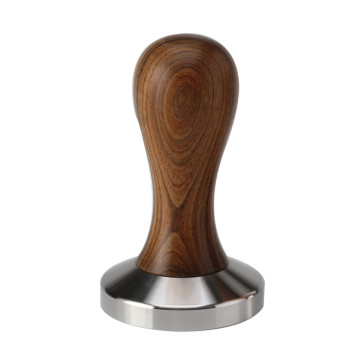 Tamper caffè espresso con maniglia in legno