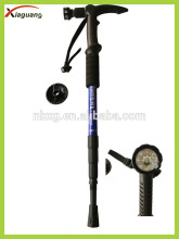 Popular T Handle AntiShock Hiking stick walking stick cane adjustable with Compass LED flashlight