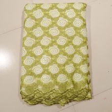 Fashion Sequined Lace Fabric For Evening Dresses , Yellow Blue