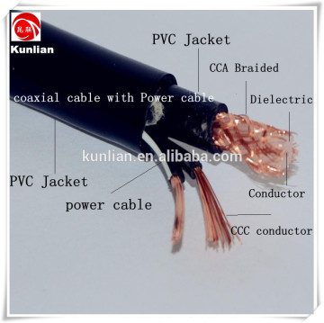 black cable rg174 coaxial cable ,ISO9001,RoHS /coaxial cable stripper machine