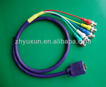VGA to RGBHV cable HD 15pin VGA male to 5 BNC male