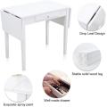 Wooden White Expandable Dresser With Drawer