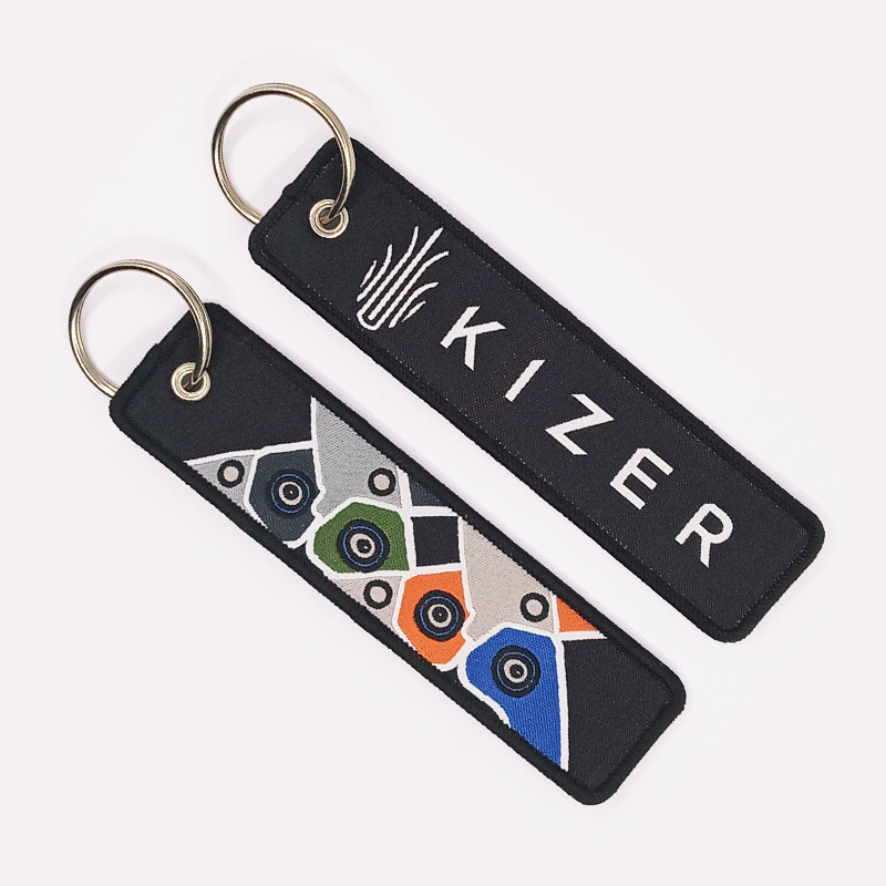 Customizable Personalised Woven Embroidered Keychain From China