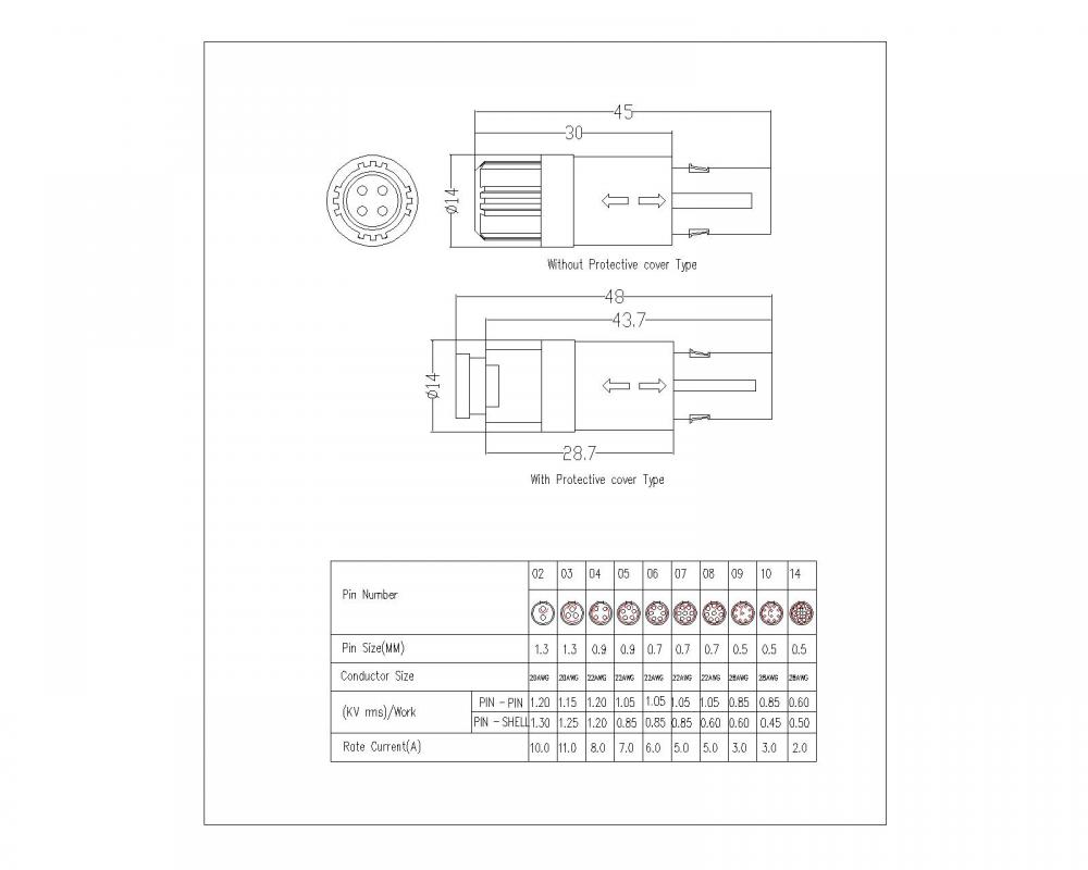 M14 Self-Lock Male Connector Solder Type