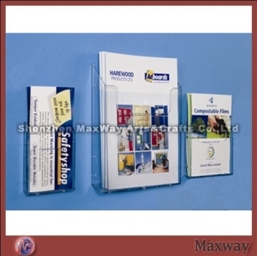 Wall mounting acrylic transparent leaflet/brochure holder/stand