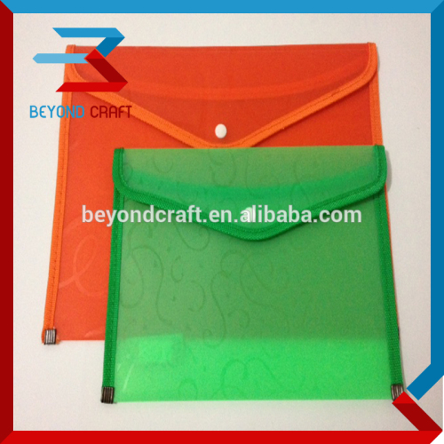 A4 A5 FC size clear poly plastic cover zipper bags zipper file wallet