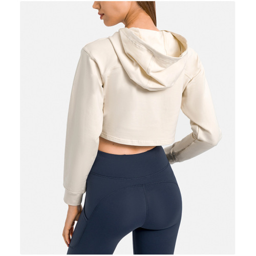 Kobieta Joga Siłownia Crop Topy Sweter