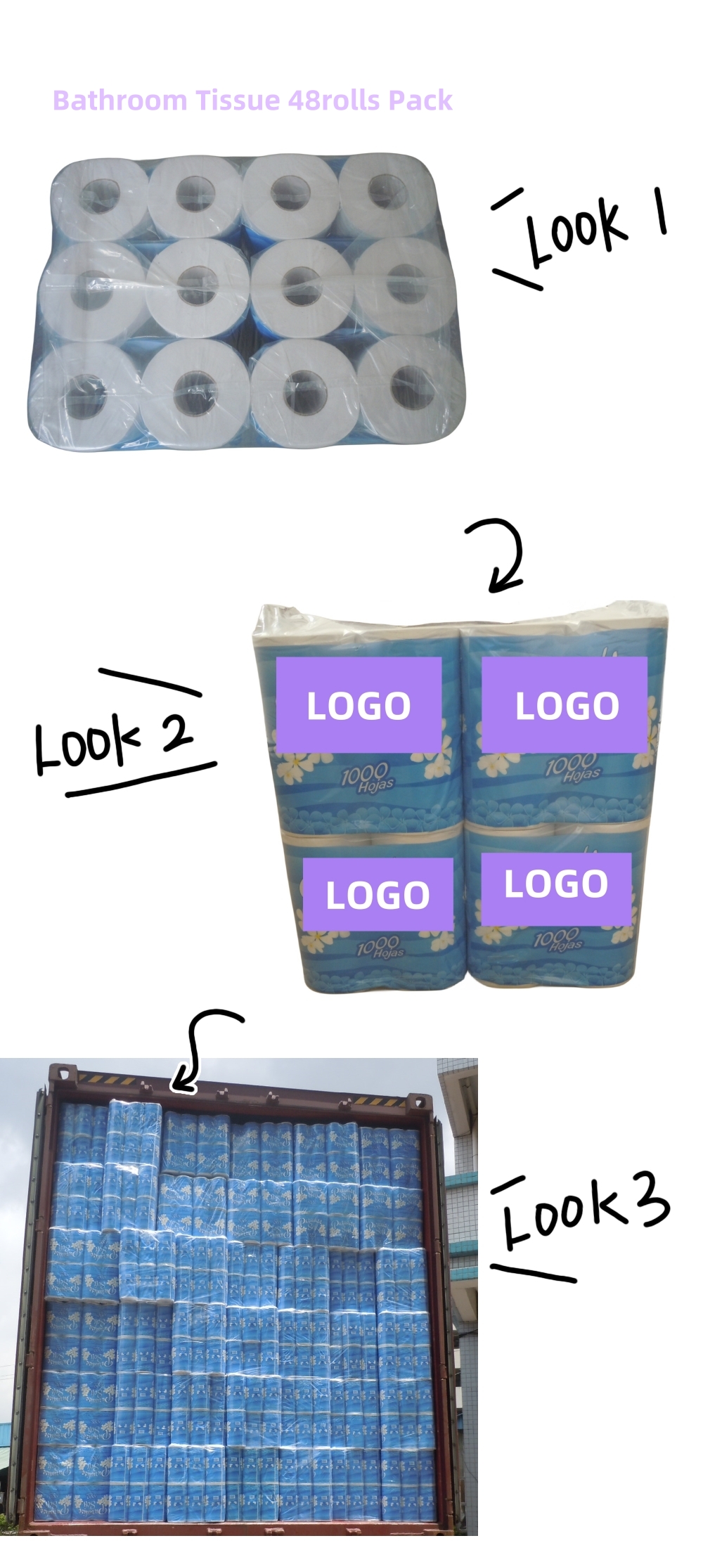 туалетна серветка 48 рулонів уп bathroom tissue 48rolls pack