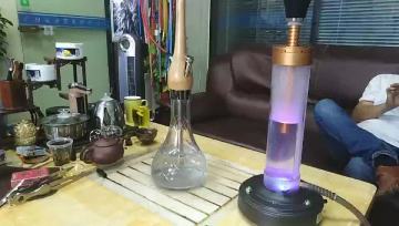 Hot sell high quality water vases smoking accessories nargile shisha glass smoke pipe wood narguile hookah