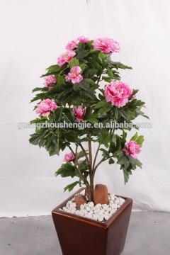SJ0301210 Artificail shurbs bonsai plant/decorative plastic peony flower tree plant
