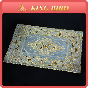 PVC gold 35*48cm placemat gold lace PVC placemat