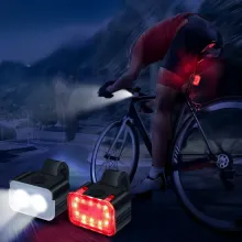 USB Rechargeable Waterproof Bike Light Set