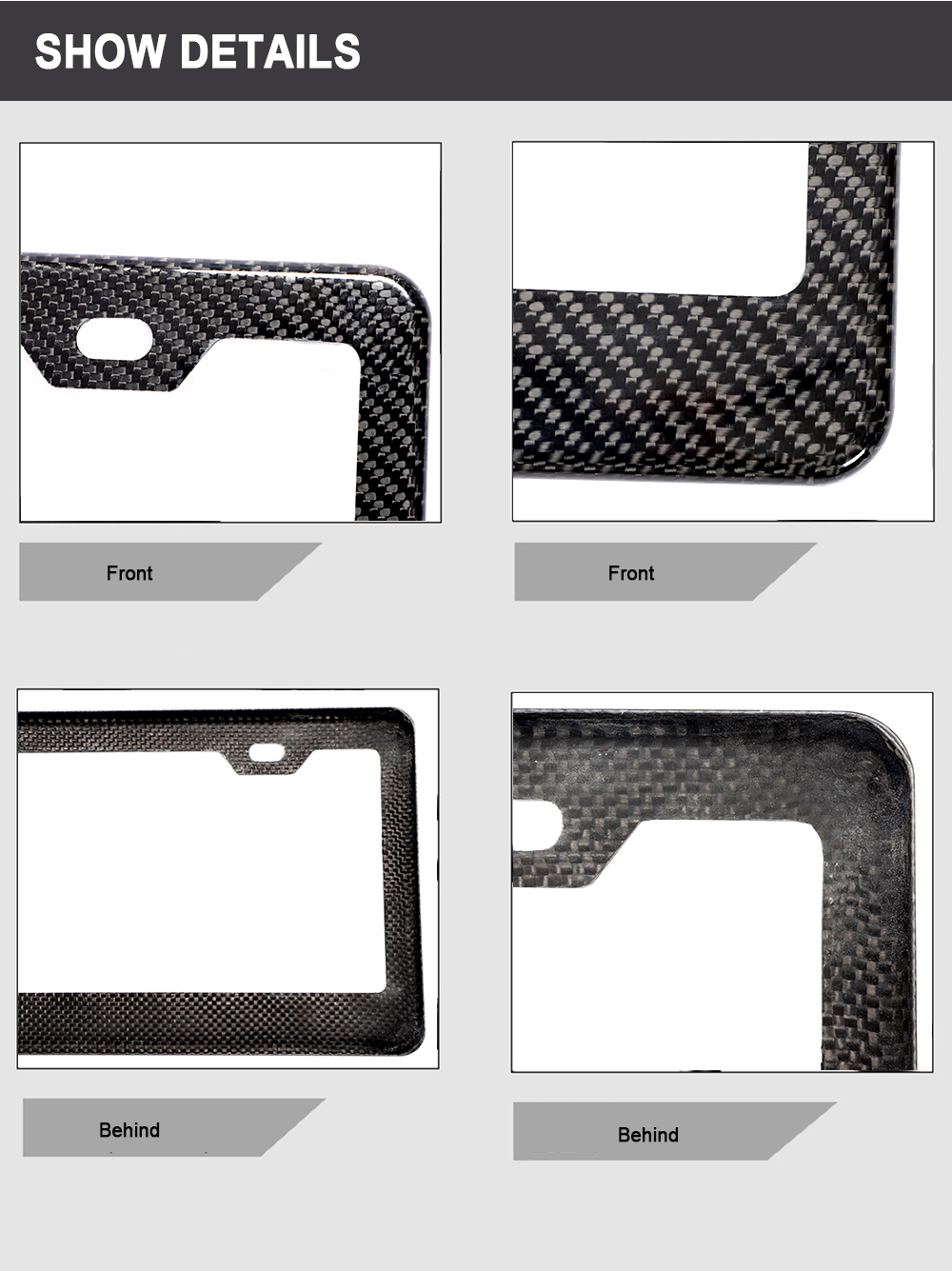Universal Dry Carbon Fiber License Plate Frame for BMW 1M M2 M3 M4 M5 M6 M8 G8x Custom Logo