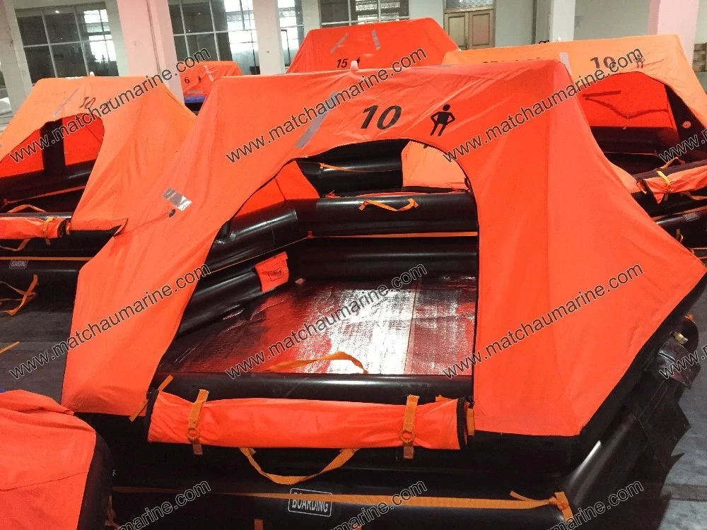 6 Persons Throw Over Board Inflatable Life Rafts