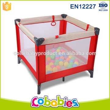 EN12227 Cheap portable safety game bed square foldable baby infant playpen