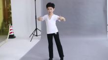 Boy V-neck Latin dance costume boy cotton exercise clothes short-sleeved dance clothes suit