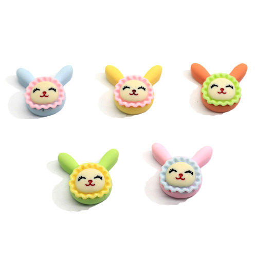 Encantador conejo bebé resina Flatback Cabocons Kawaii bebé conejito figuritas para diadema decoración de álbum de recortes