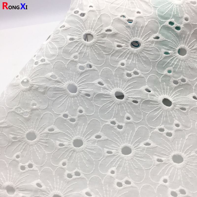 RXF0561 Brand New  Cotton Girl Shirt Flora  Embroidery Lace Fabric