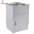 Acero inoxidable gabinetes de lavandería de baño blanco moderno