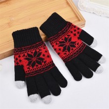 iTouch gloves for cell phone use ladies' snowflake knitted gloves