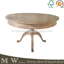 french country wooden dining table, round solid oak wooden dining table, wooden dining table
