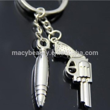 3D pistol and bullet iron his and hers key chains