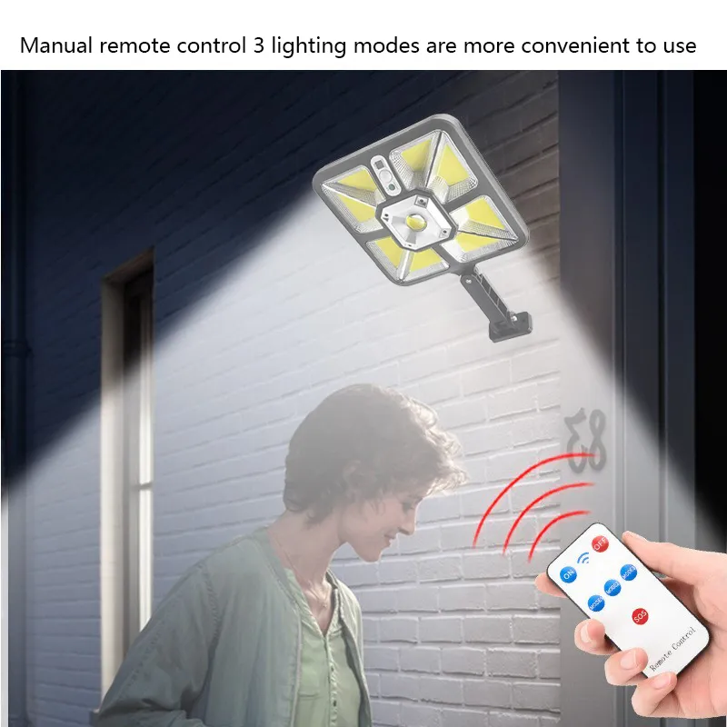 Adjustable Solar Security Wall Lamp with IP65 Waterproof Rating