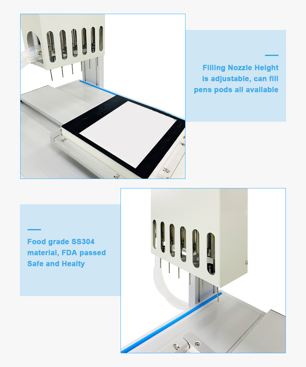 Machina de llenado de vape desechable de 6 cabezas 6 Heads Disposable vape filling machine