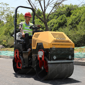 Factory Provisor 1 tonelada doble Drum Full Hidráulico Asphalt Road Roller