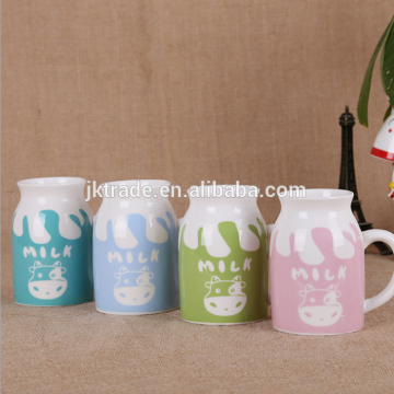 Alibaba China funny souvenir gift custom tea cup mug colorful ceramic milk cup cow drinking milka cup for kids