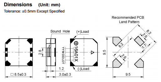 8.5mm SMD buzzer