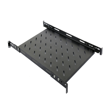 19 Inch Network Cabinet Compatible Metal Fixed Shelf with Mounting Ears