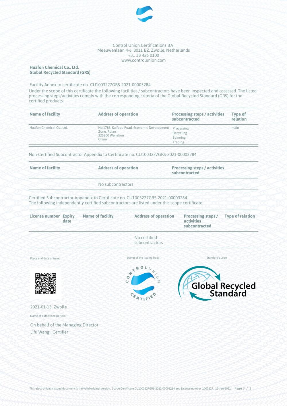 Certificado de Escopo Grs 3 Grs Scope Certificate 3
