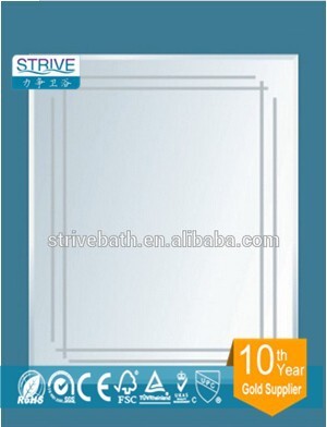 Modern square silver bathroom vanity mirror