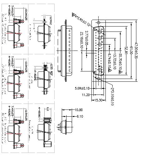 PDC36W4-MXXXX00 Coaxial D-SUB 36W4 MALE Solder Cup PDC36W4-MXXXX00 Coaxial D-SUB 36W4 MALE Solder Cup