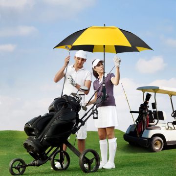 Custom Pongee Windproof Waterproof Golf Umbrellas with Logo Printing