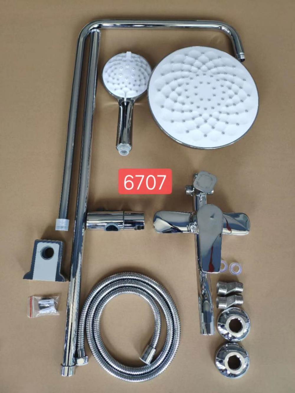 경제 클래식 크롬 욕실 단일 레버 목욕 레인 샤워 수도꼭지 세트 핸드 헬드 샤워