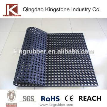 Perforated rolled rubber matting