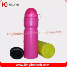 Garrafa de água usada diariamente de plástico para esportes, garrafa de esportes plástica, 700ml de peso esportivo de garrafa de água leve (KL-6709)