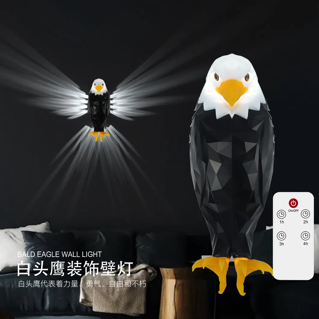 Elegant Eagle Wing Decorative Wall Light with Remote Control