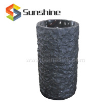 Absolute Black Granite Round Pedestal Sink
